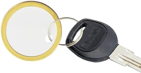 Quivanta 180 Pieces Metal Rim Tags Key Tags Round Paper Tags with Metal Rings for Car Keys and Door Keys, Gold