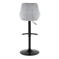 thumbnail image 4 of LumiSource Grey Corduroy, Black Metal Diana Adjustable Barstool - Set of 2, 4 of 5