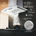 thumbnail image 4 of 30 in. Ducted Wall Mount Range Hood Kitchen Hood Stainless Steel with Touch Control LED Light, 4 of 10
