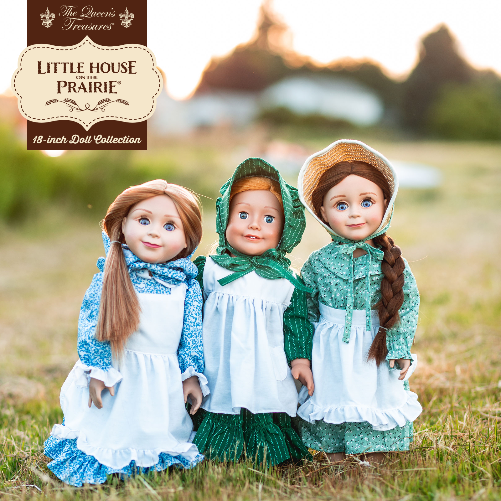 The Queen's Treasures 18 inch Doll Clothes,  Little House on The Prairie Dress Outfit, Realistic 1880's Design Prairie Dress & Bonnet with White Apron, Compatible For Use With American Girl Dolls