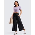 thumbnail image 4 of Pantalones cortos CRZ YOGA, ligeros, de pierna ancha, para mujer, color negro, 4 of 6