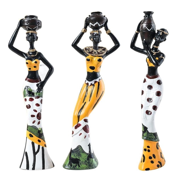 Figuras de mujeres Estatua Tribal de de Dama Arte de Resina Decoración de Oficina Fanmusic Figuras de mujeres