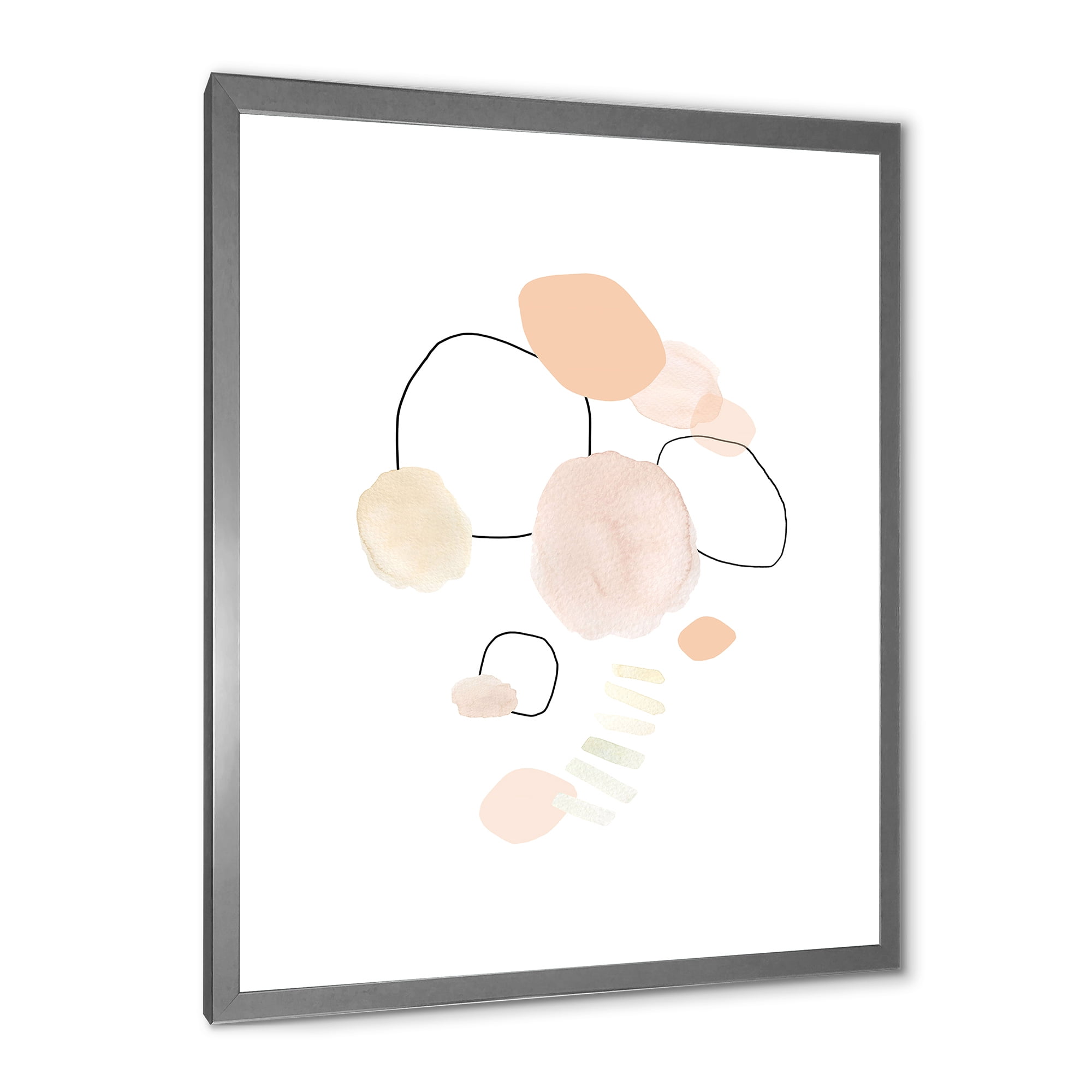 Designart 'Watercolour Stains On White' Shabby Chic Framed Art Print