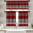 thumbnail image 1 of Red Grey Kitchen Curtains Stripes Window Curtains and Valances Set 36 Inch, Geometric Art Short Tier Curtain for Kitchen, Modern Abstract Small Kitchen Decor, 1 of 5
