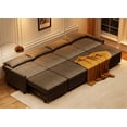 thumbnail image 6 of Noelse Pull Out Couch, Convertible Sofa Bed with Adjustable Backrest, 4 Seater Sectional Sleeper Sofa with Spring Support, for Apartment Living Room, Dark Grey, 6 of 9