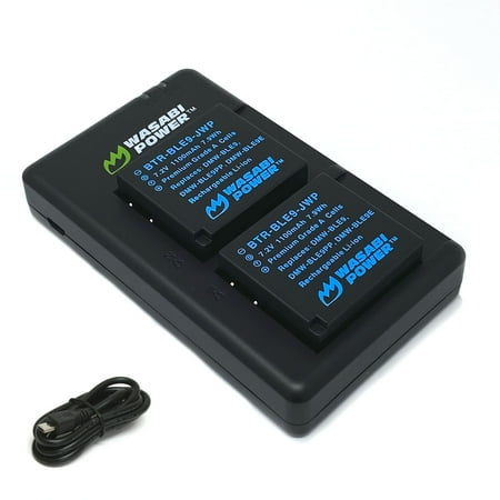 Wasabi Power Battery (2-Pack) and Micro USB Dual Charger for Panasonic DMW-BLE9 DMW-BLG10