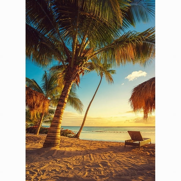 Sandy Beach Holiday Summer Digital Photography Backdrop Prop Coconut Tree Landscape Window Photo Studio Background JK-20