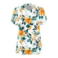 thumbnail image 5 of Plus Size 4X Women's Short Sleeve Tops Sale Under $10 Summer Casual Loose Print Blouse, 5 of 5