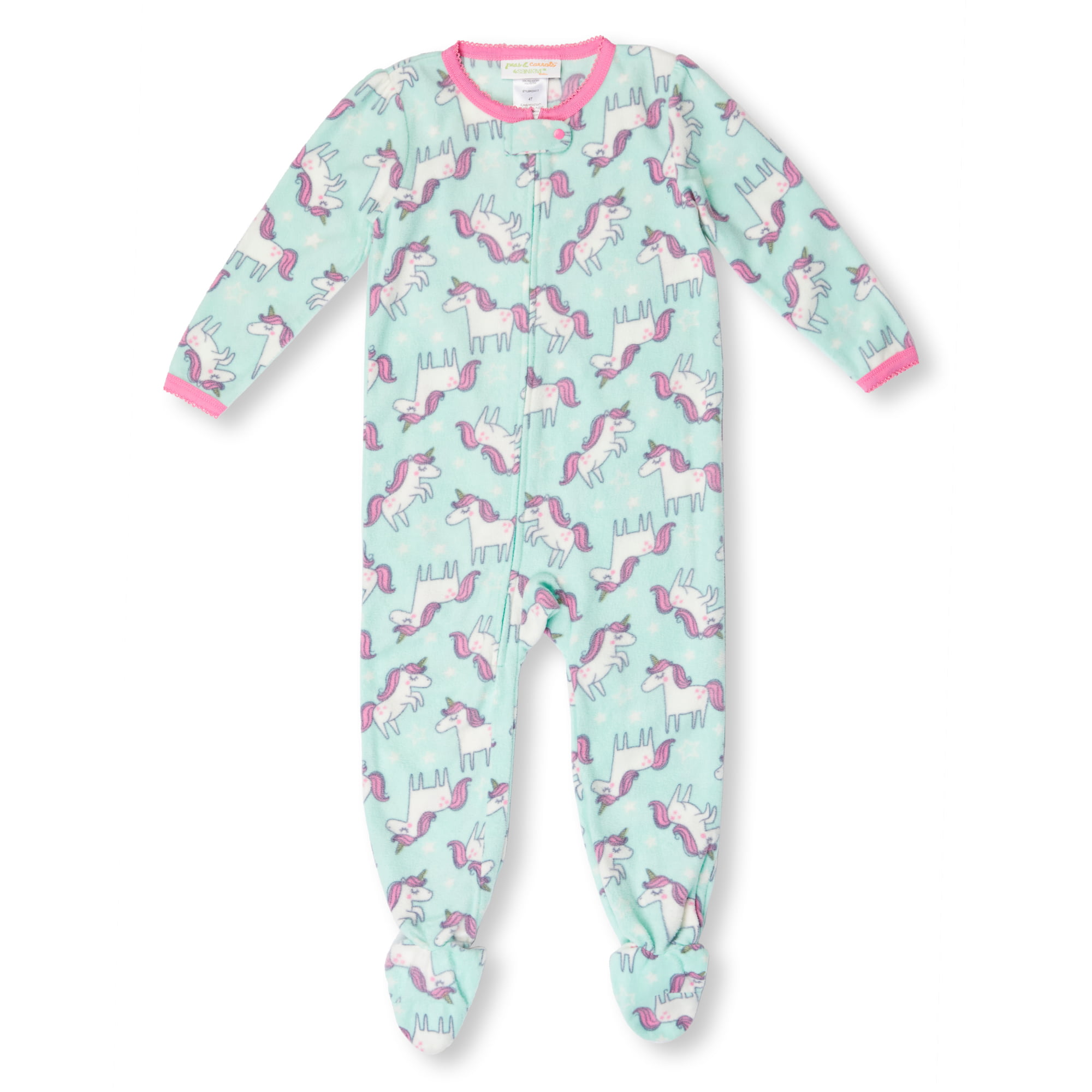 Peas and Carrots LLC Girls Toddler Microfleece Footed Blanket Sleeper
