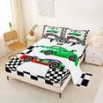 thumbnail image 2 of Erosebridal Kids Race Car Full Size Sheets, Racing Flag Bed Sheets, 1 Flat Sheet, 1 Fitted Sheet and 2 Pillowcases, 2 of 5