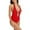 Red, variant on WREESH Womens One Piece Swimsuit Solid Color Swim Suits New Fashion Splicing Swimsuit Casual Bikini Swimsuit Sleeveless Bathing Suits Hot Pink