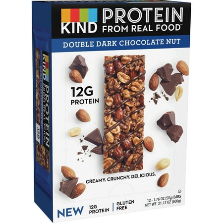 KIND Protein Bars, Double Dark Chocolate Nut, Gluten Free, 12g Protein ...