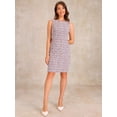 thumbnail image 4 of DARING DIVA Tweed Boat Neck Plaid Sheath Dress XS White Pink, 4 of 6