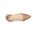thumbnail image 4 of BLISSFUL STEP Women's Closed Pointed Toe Ankle Strap Low Block Heels Pumps Nude (Size 9), 4 of 8