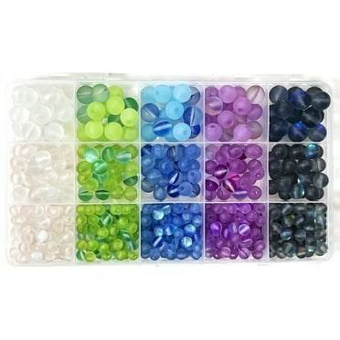 Cousin DIY Frosted Glass and Acrylic Moon Bead Box, Jewelry Making, 400 Piece, Adult, Model 69995749