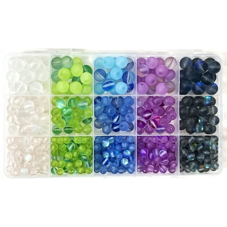 Cousin DIY Frosted Glass and Acrylic Moon Bead Box, Jewelry Making, 400 Piece, Adult, Model 69995749