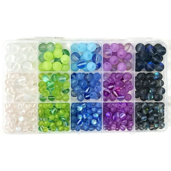 Cousin DIY Frosted Glass and Acrylic Moon Bead Box, Jewelry Making, 400 Piece, Adult, Model 69995749