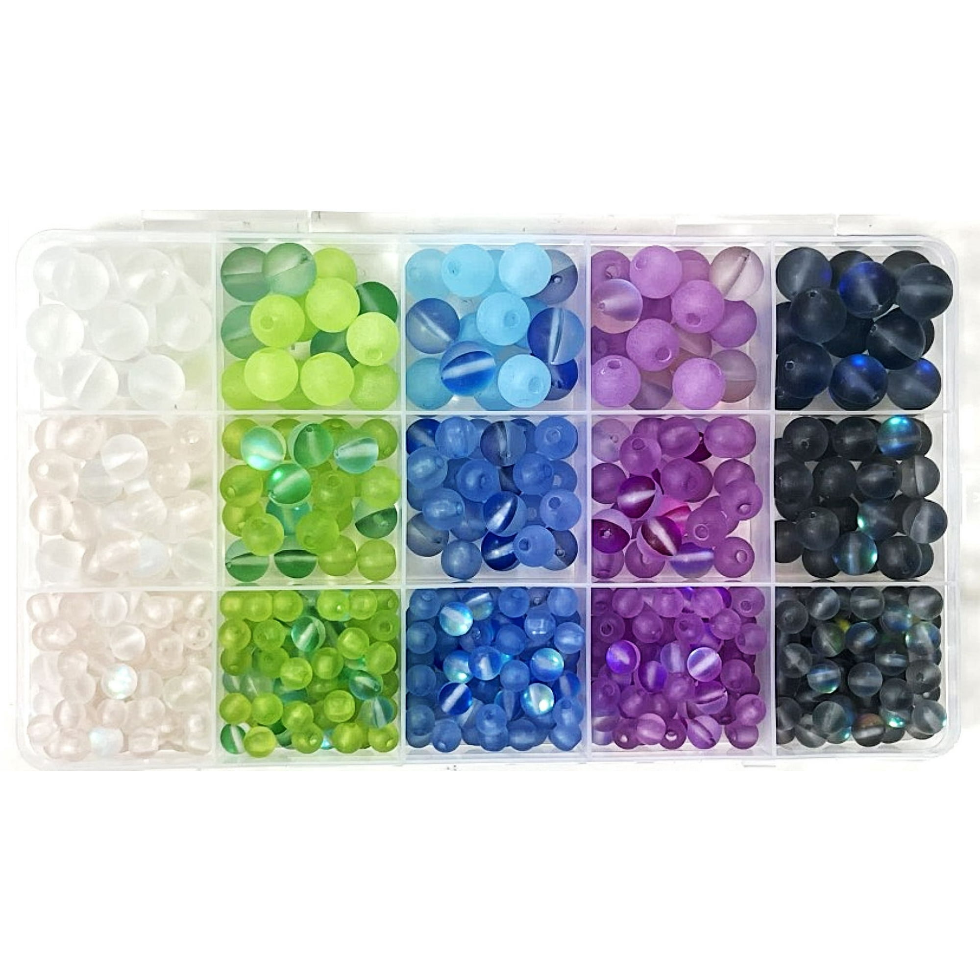 Cousin DIY Frosted Glass and Acrylic Moon Bead Box, Jewelry Making, 585 Piece, Adult, Model 69995749