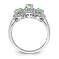 thumbnail image 2 of Auriga Fine Jewelry 925 Sterling Silver with 14K Rhodium 3 Stone Green Quartz & Diamond Ring Size 8 for Women, 2 of 6