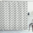 thumbnail image 1 of Grey and White Shower Curtain, Raindrops Clouds Sky Nursery Hand Drawn Style Toddler Stormy Weather Graphic, Fabric Bathroom Set with Hooks, 69W X 84L Inches Extra Long, Grey White, by Ambesonne, 1 of 3