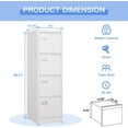 thumbnail image 3 of Yizosh 4 Drawer White File Cabinet with Lock, Filing Cabinets for Home Office, Metal Locking Office File Storage Cabinets with Drawers, Vertical Small Filing Cabinet Organizer for Legal/A4, 3 of 16