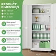 thumbnail image 2 of SOLAURA Rolling Metal Garage Storage Cabinet with Locking Doors and Adjustable Shelves, 73-inch White Rolling Steel Tool Cabinet for Home Office, Garage, Warehouse, 2 of 9