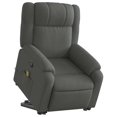 thumbnail image 4 of Sillón reclinable Power Lift VidaXL, tela de masaje gris oscuro, 4 of 9