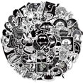 thumbnail image 2 of 100 pegatinas góticas, pegatinas de grafiti en blanco y negro, pegatinas de vinilo impermeables para portátil, equipaje, monopatín, decorativas, niños, adolescentes TUNC Sencillez, 2 of 5