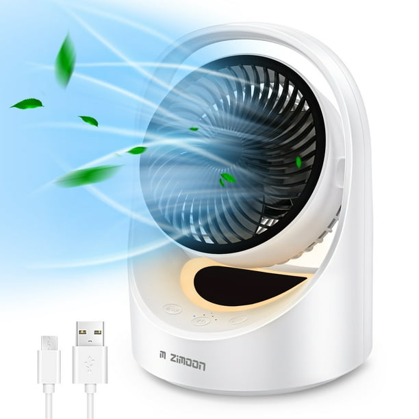 LAYADO Air Circulator Fan, Quiet Desk Fan LED Light 180° Cooling Air Fan 4 Speeds Portable Table Fan for Bedroom, Office, Kitchen, Home - Walmart.com