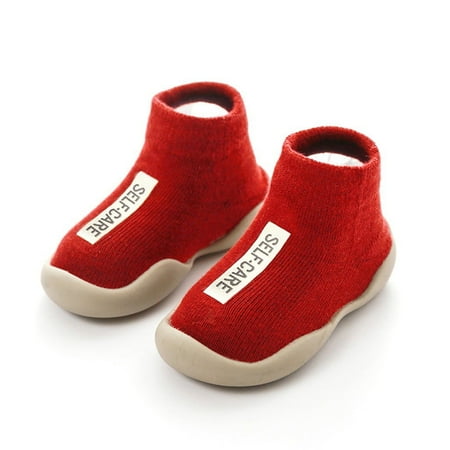 

Baby Sock Shoes Non-Skid Indoor Walking Sock Shoes Breathable Lightwewight Soft Sole Rubber Cotton Baby Grip Socks for Girls