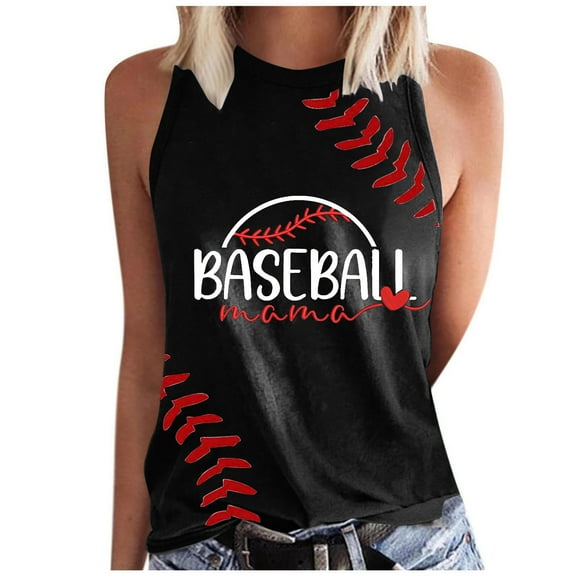 Moonker Camisole Tank Tops for Women Under $10 Baseball Shirt Women Baseball Mom Tank Tops Graphic Tee Cute Workout T Shirts Casual Summer Sleeveless Vest