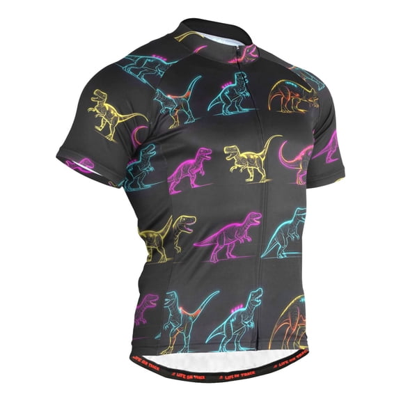 joogoo Dinosaur-a3 Pattern Men's Cycling Jerseys Mountain Bike Short Sleeve Tops L