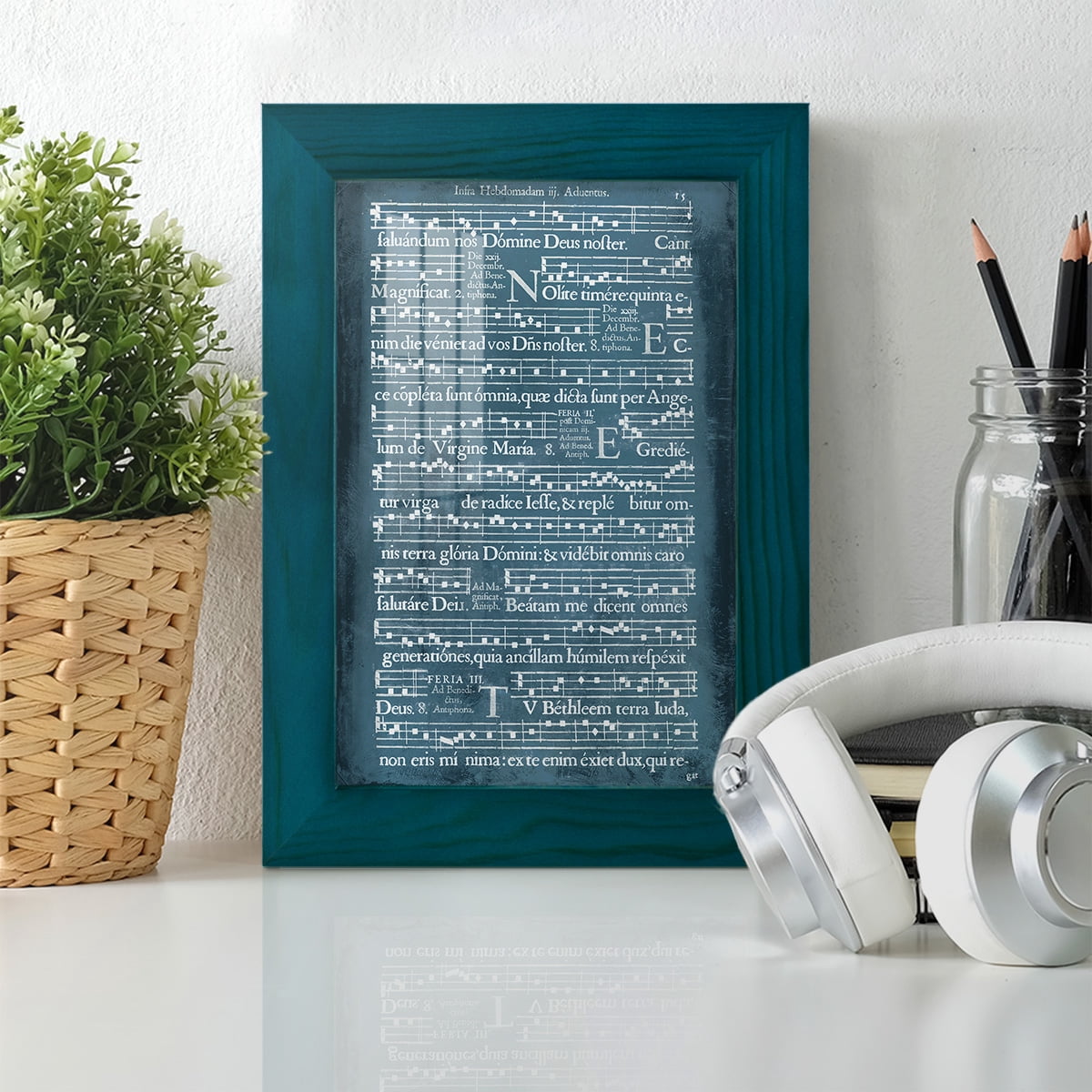 Graphic Songbook II - Framed Print w/glass - Ocean Blue
