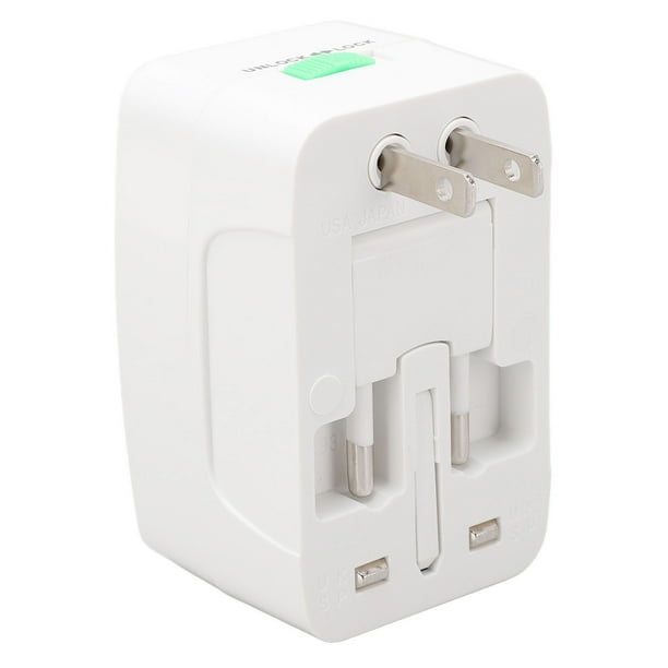 Convertidor De Corriente Portátil, 2 Puertos USB Adaptador De Viaje Universal Pequeño Y Ligero 100-240 VCA Para Viajes Por Todo El Mundo