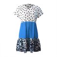 thumbnail image 5 of gakvbuo Summer Savings Clearance Summer Dresses For Women 2023 plus size dress for women sundresses Women Casual Short Sleeve V-Neck Parchwork Printed Loose Mini Dress, 5 of 5