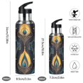 thumbnail image 2 of Yayeee 33oz Insulated Water Bottle Double Wall Stainless Steel with Flip Straw Lid, Navy Blue Art Pattern, 2 of 7