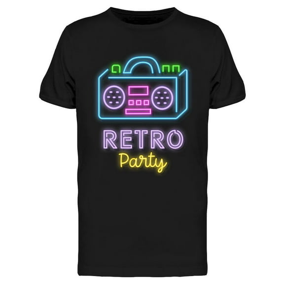 Retro Party Neon   T-Shirt Men -Image by Shutterstock, Male Medium