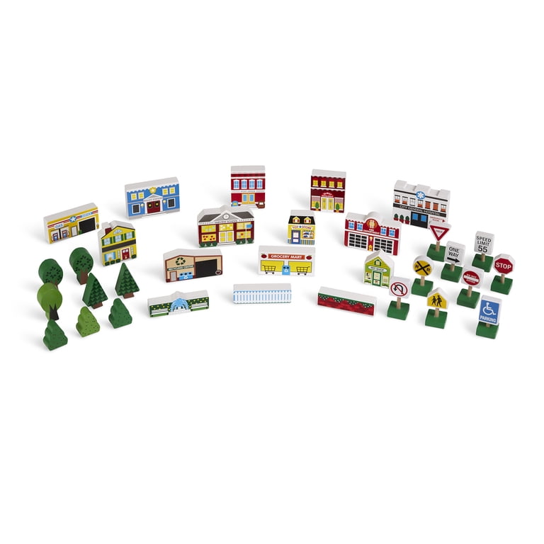 Melissa & Doug Wooden Town Play Set, 32 Pieces photo 1