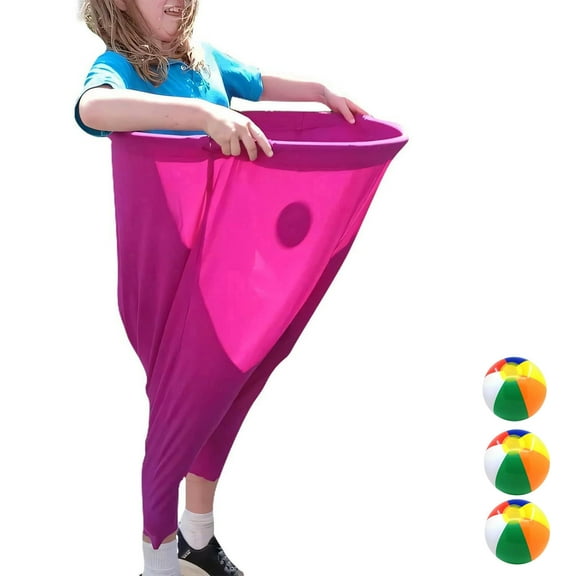 HongMinWen Granny Pants Yard Game, Granny Pants Yard Game Set with 3 Bouncy Balls, Outdoor Party Fill Your Giant Pant, Fun Family Reunion & Adult Yard Game for Groups