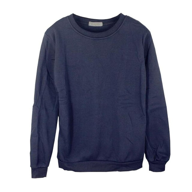 Otoño Invierno Sólido Manga larga Cuello redondo con capucha Suelta Casual Top - 4XL Zulema Sudadera con cuello redondo