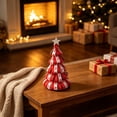 thumbnail image 6 of Wodellrrea Mini Ribbon Christmas Tree, Red Tabletop Holiday Decoration, Star Topped Fabric Tree Centerpiece for Indoor Mantel, Shelf, Dining Table and Festive Home Decor and Seasonal Gift, 6 of 7
