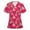 Hot Pink, variant on Lolmot Scrubs for Women Cute Animal Printed Casual Short Sleeve V-Neck Carer Working Uniform Nurse Shirts with Pockets