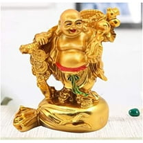 Laughing Buddha (Feng Shui), Standing Design Blessing Buddha Figurine/Decoration Showpiece Statue, (Small Size for Home/Office/Business, Material: Plastic), Pack of 1