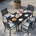 thumbnail image 6 of Outdoor Patio Cushion Covers 4 Pack Abstract Blue Stripes Patio Chair Cushion Covers with Ties and Zipper Watercolor Denim Stripes Waterproof Outdoor Seat Cushion Covers for Patio Furniture 24"x24", 6 of 7