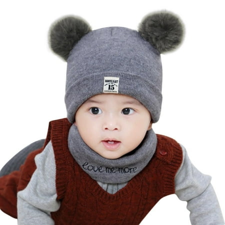 

Baby Accessories Baby Hats Newborn Kids Boy Girl Pom Winter Warm Knit Crochet Beanie Cap Scarf Set Hat