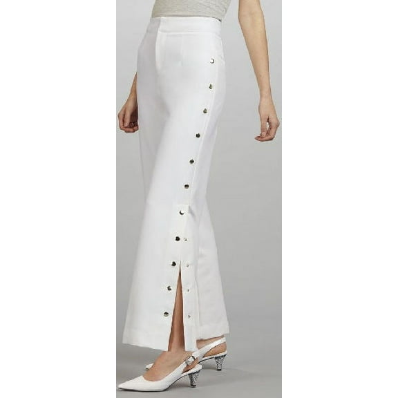 Masseys Women's Snap-Leg Pants in White - 6