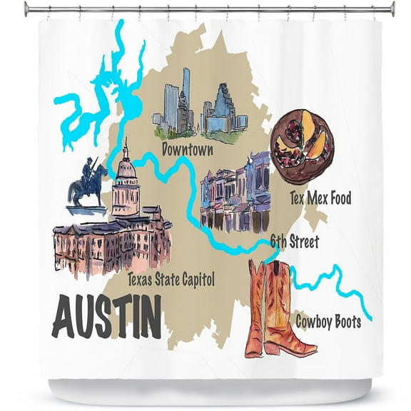 Shower Curtains 70" x 73" from DiaNoche Designs by Markus Bleichner - Tourist Austin