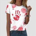 thumbnail image 5 of Towmus Halloween Tshirt Women Graphic Tees Loose Fit Casual Crew Neck Short Sleeve Tops, 5 of 6