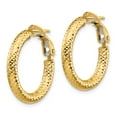 thumbnail image 2 of FB Jewels Leslie's 14K Yellow Gold 3x15 Diamond-cut Round Omega Back Hoop Earrings, 2 of 3