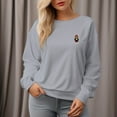 thumbnail image 3 of Women's Bear In Red Hat Pattern Crew Neck Pullover Cozy Clothes Autumn Winter, 3 of 11